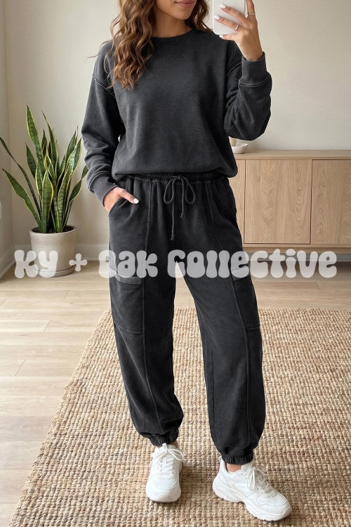 Carbon Grey Long Sleeve + Jogger Set
