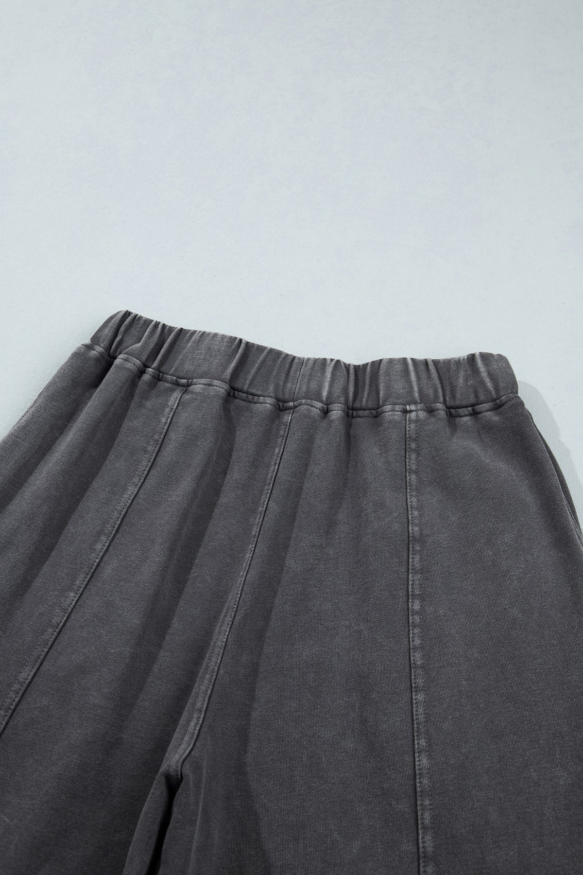 Mineral Wash Seam Detail Elastic Waist Barrel Pants