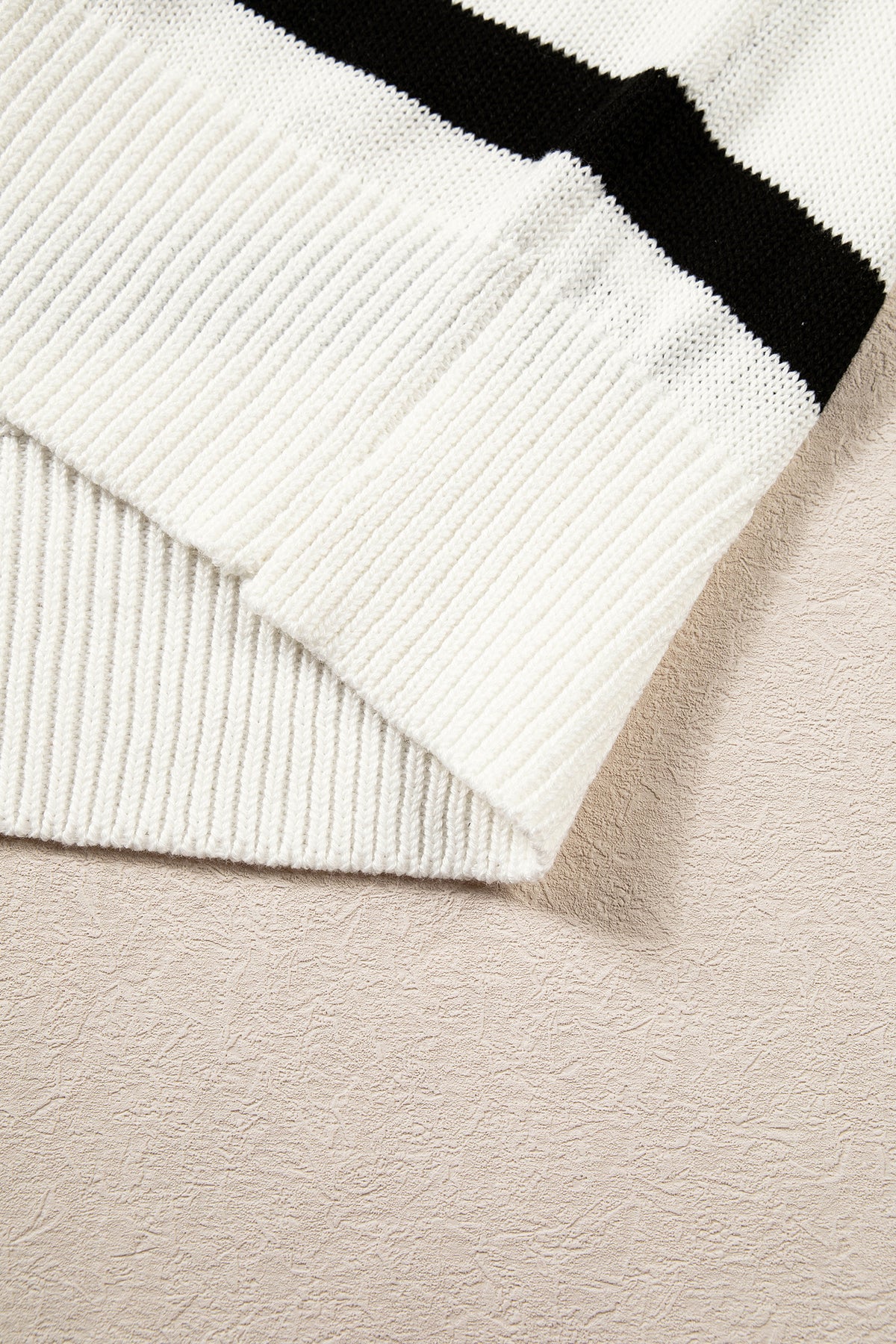 Striped Knit Short Sleeve Sweater