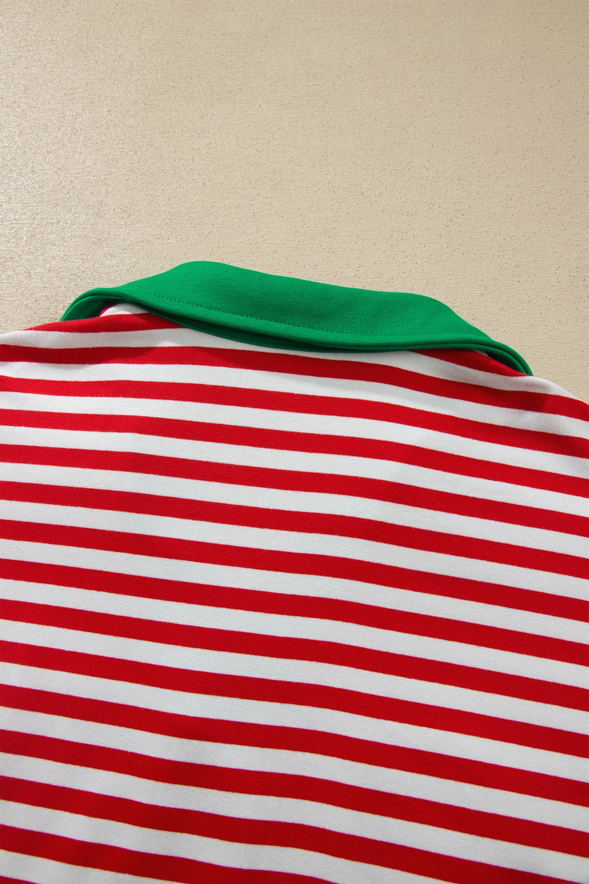 Red Stripe Colorblock Trim Polo Collar Drawstring Elastic Waist Band Set