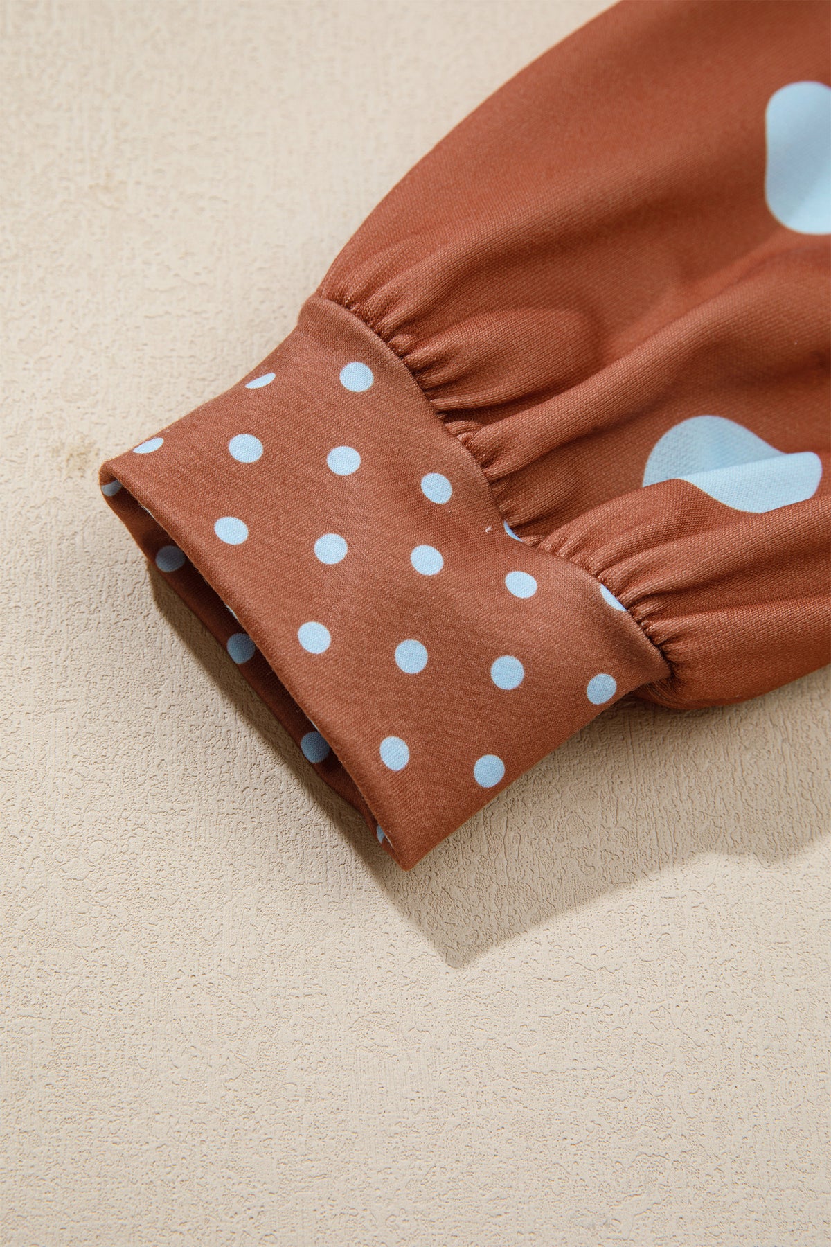Polka Dot Print Contrast Detail Oversized Sweatshirt