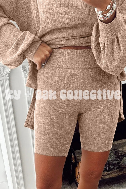 Ribbed Long Sleeve and Bikers Set