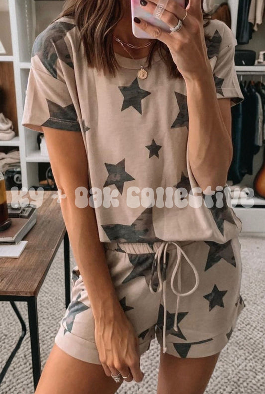 Khaki Camo Star Lounge Set