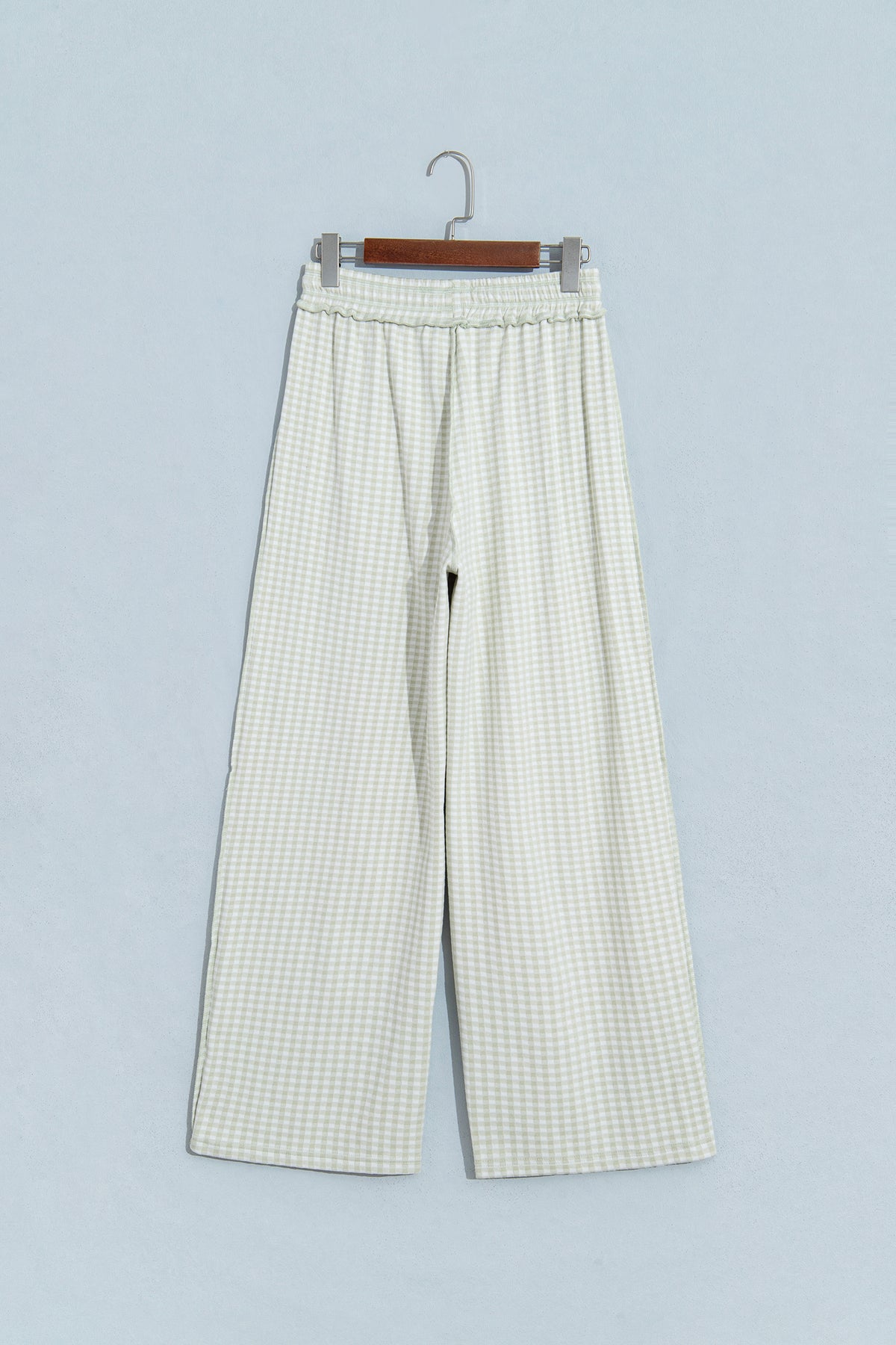 Plaid Contrast Trim Drawstring Elastic Waist Shift Pants