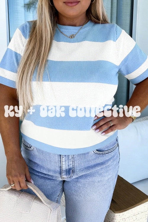 Sky Blue Stripe Tee