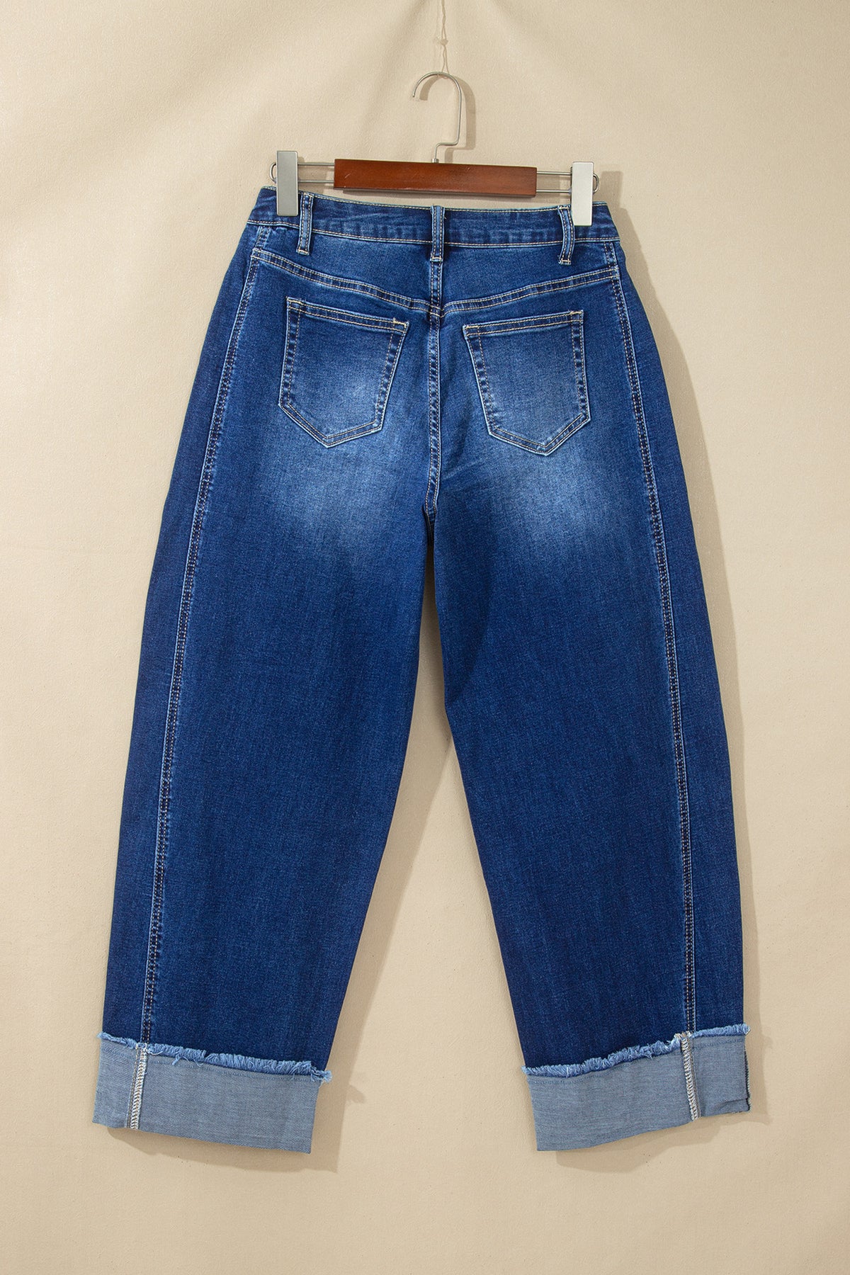 Raw Hem Loose Ankle-length Jeans