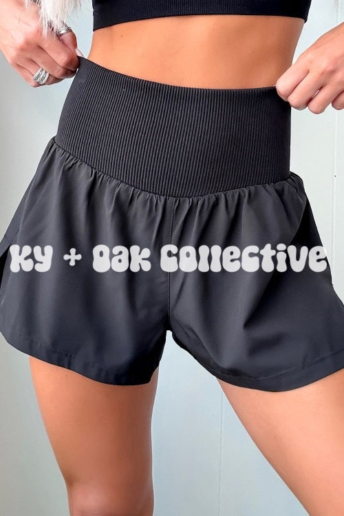 Solid High Waisted Athletic Shorts - Multiple Color Options