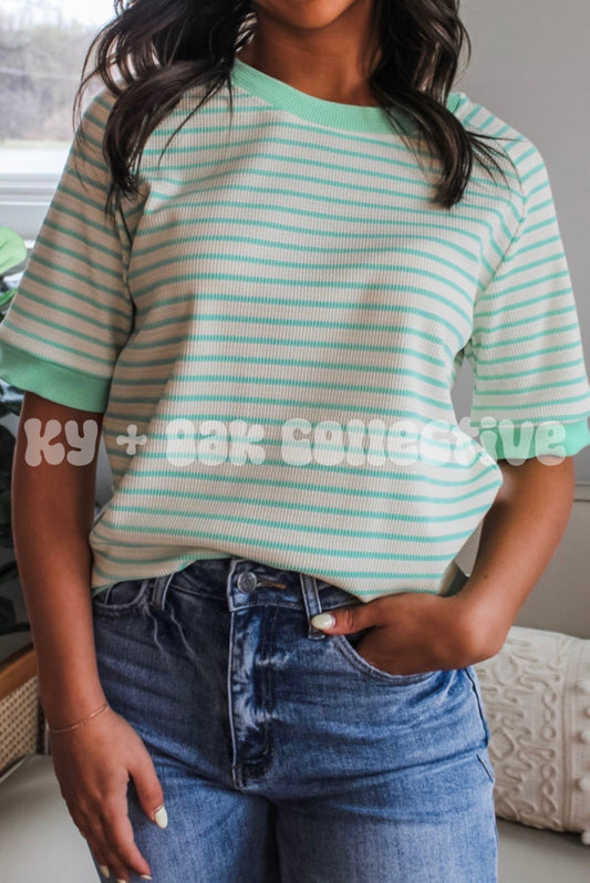 Mint Striped Tee