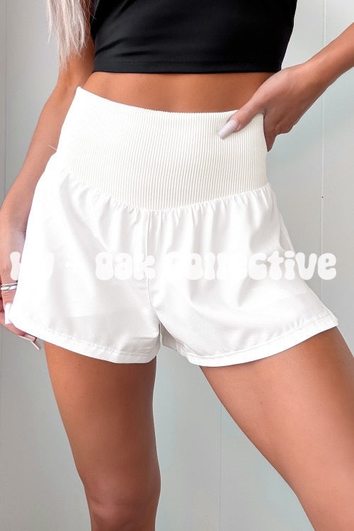 Solid High Waisted Athletic Shorts - Multiple Color Options