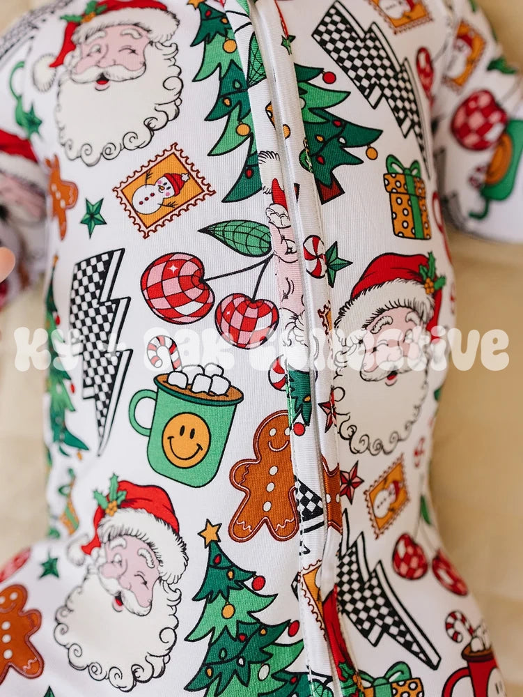 Bamboo Zip Romper | Christmas Vibes