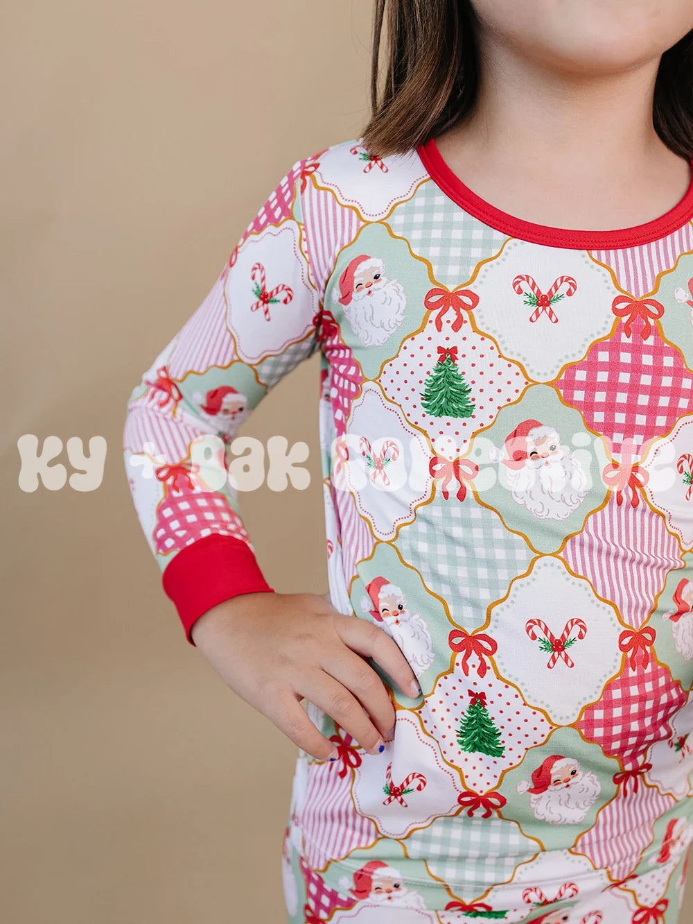 Bamboo Two Piece Set | Santa Patchwork