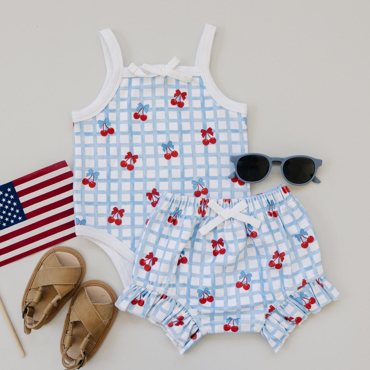 Shorts Set | Gingham Cherry