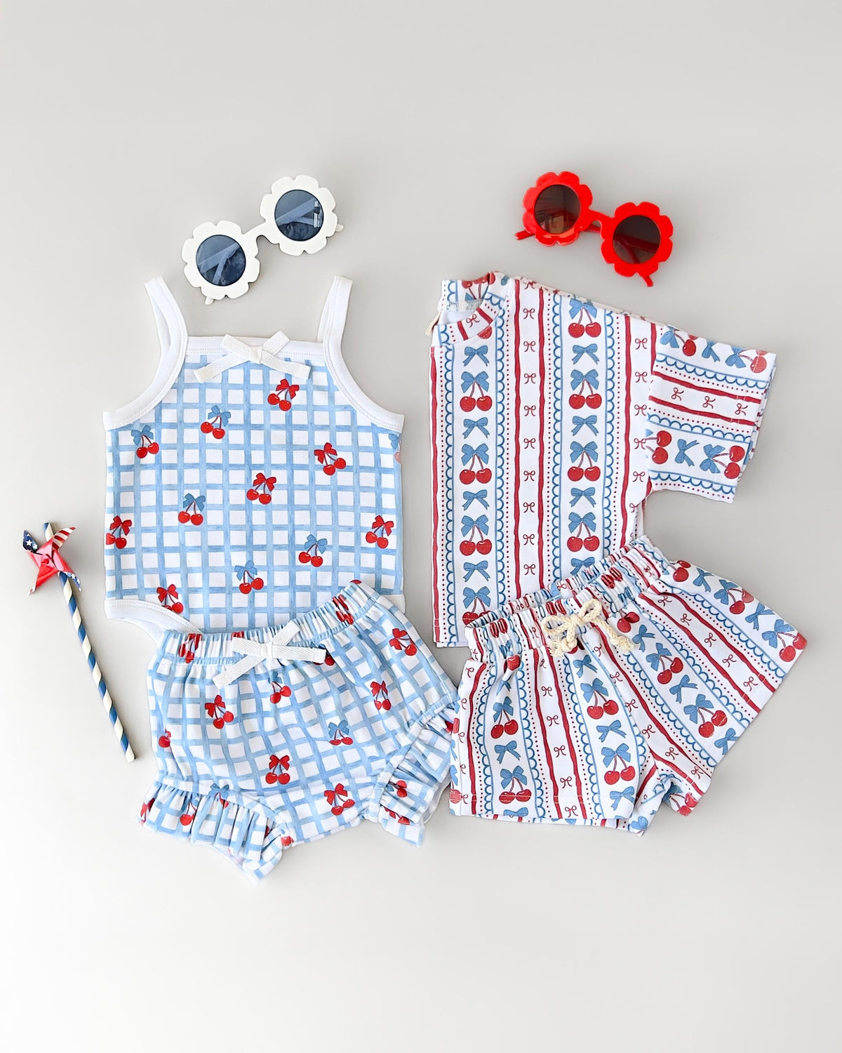 Shorts Set | Gingham Cherry