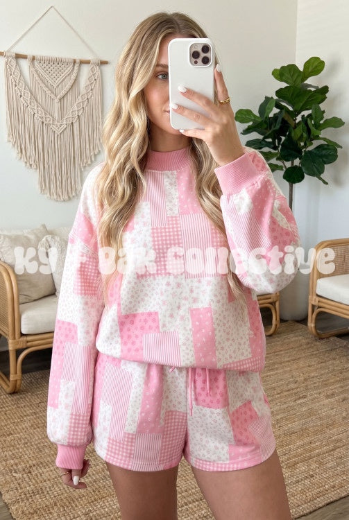 Floral Patchwork Long Sleeve Lounge Set - Multiple Colors