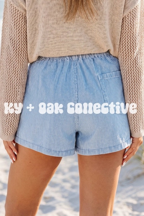 Sky Blue Stripe Shorts