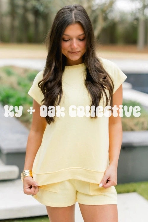 Pastel Yellow Lounge Set