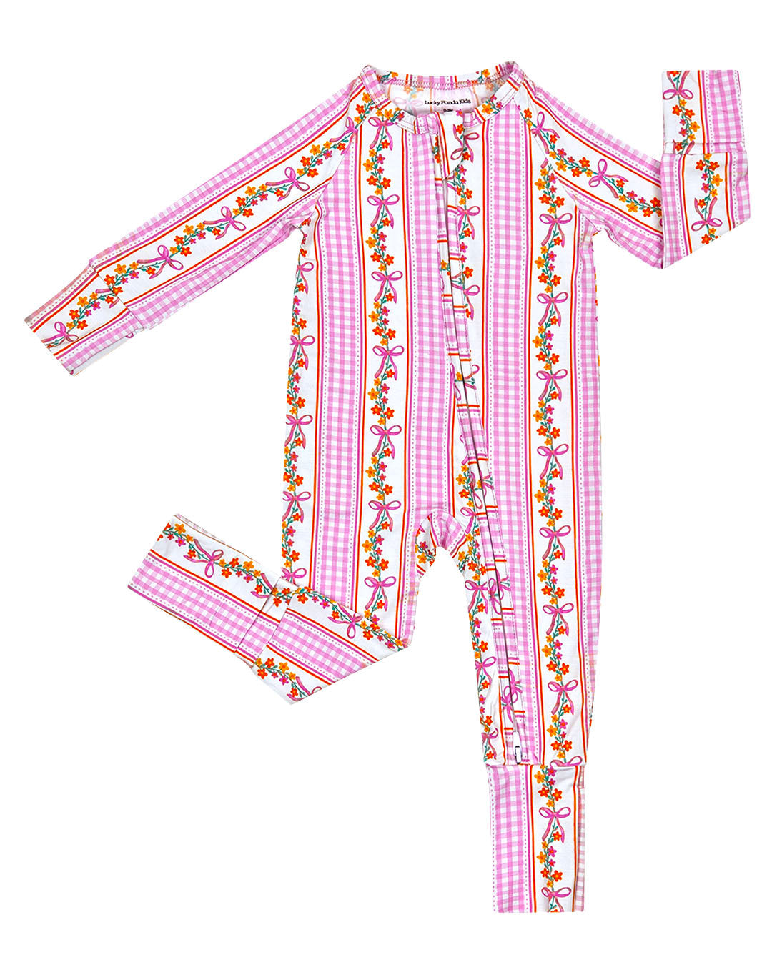 Bamboo Zip Romper | Gingham & Flowers