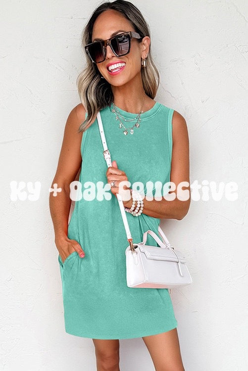 Mineral Wash Tank Dress with Pockets