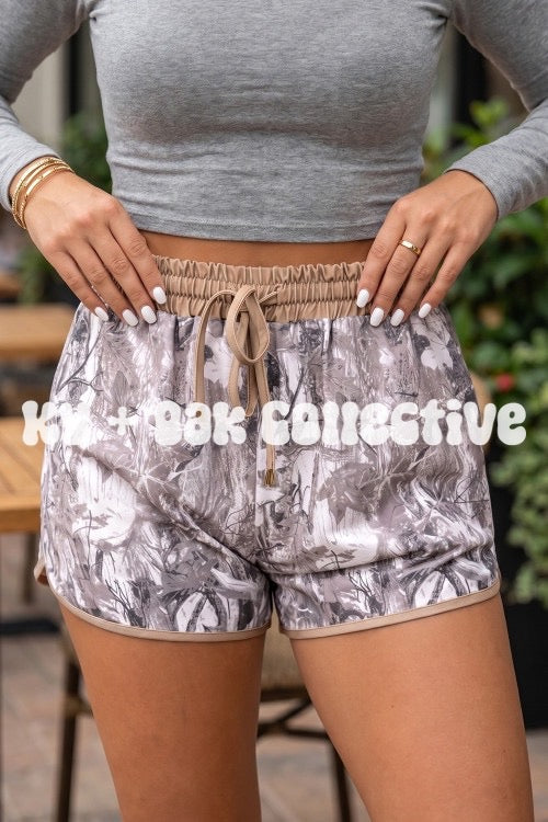 Camo + Khaki Trim Shorts