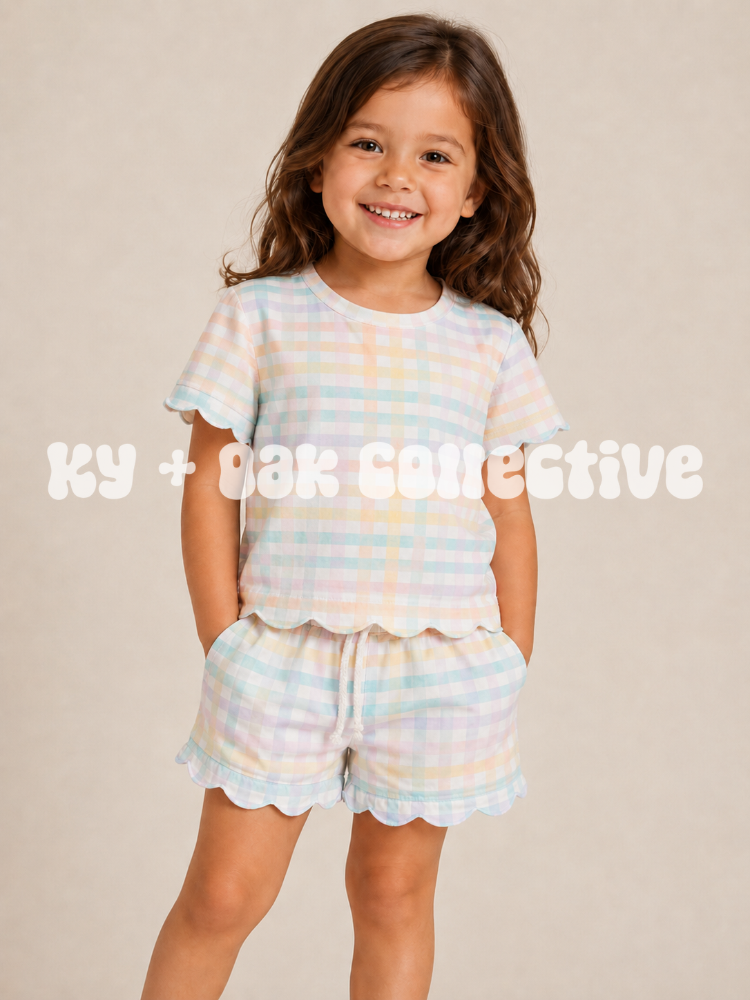 Scalloped Set | Pastel Gingham - RTS