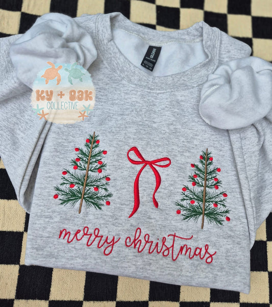 Merry Christmas Embroidered Crewneck