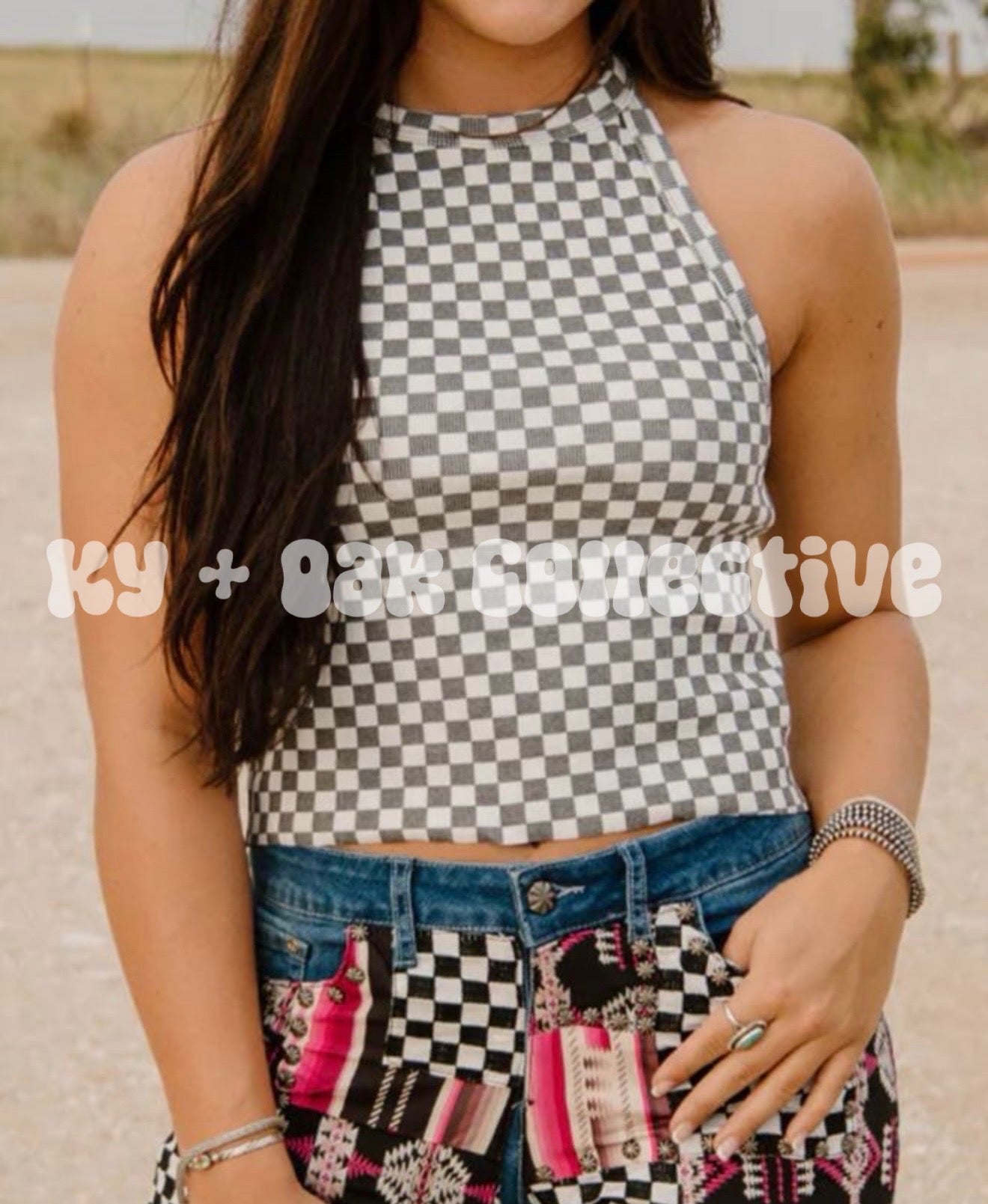 Gray Ribbed Checkered Tank - RTS
