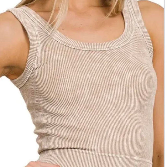 Zenana Washed Ribbed Tank - RTS