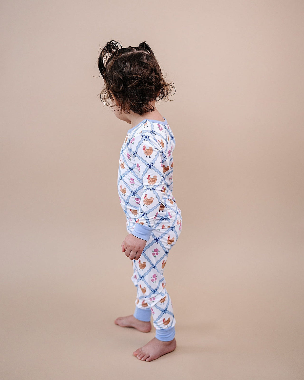 Bamboo Two Piece Set | Chickens & Flowers
