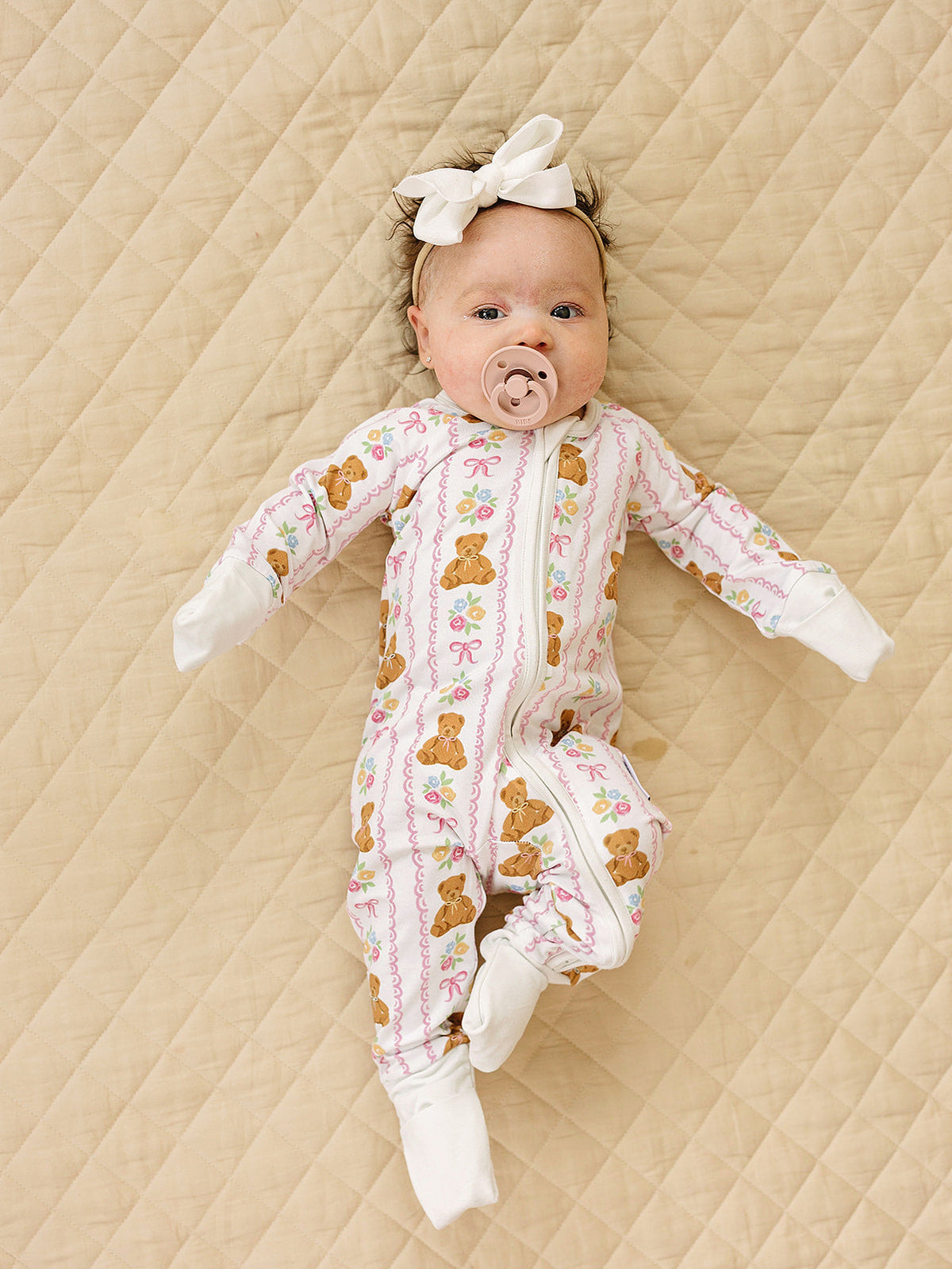 Bamboo Zip Romper | Honey Bear
