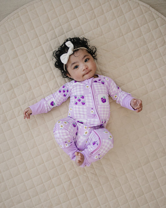 Bamboo Zip Romper | Raspberry