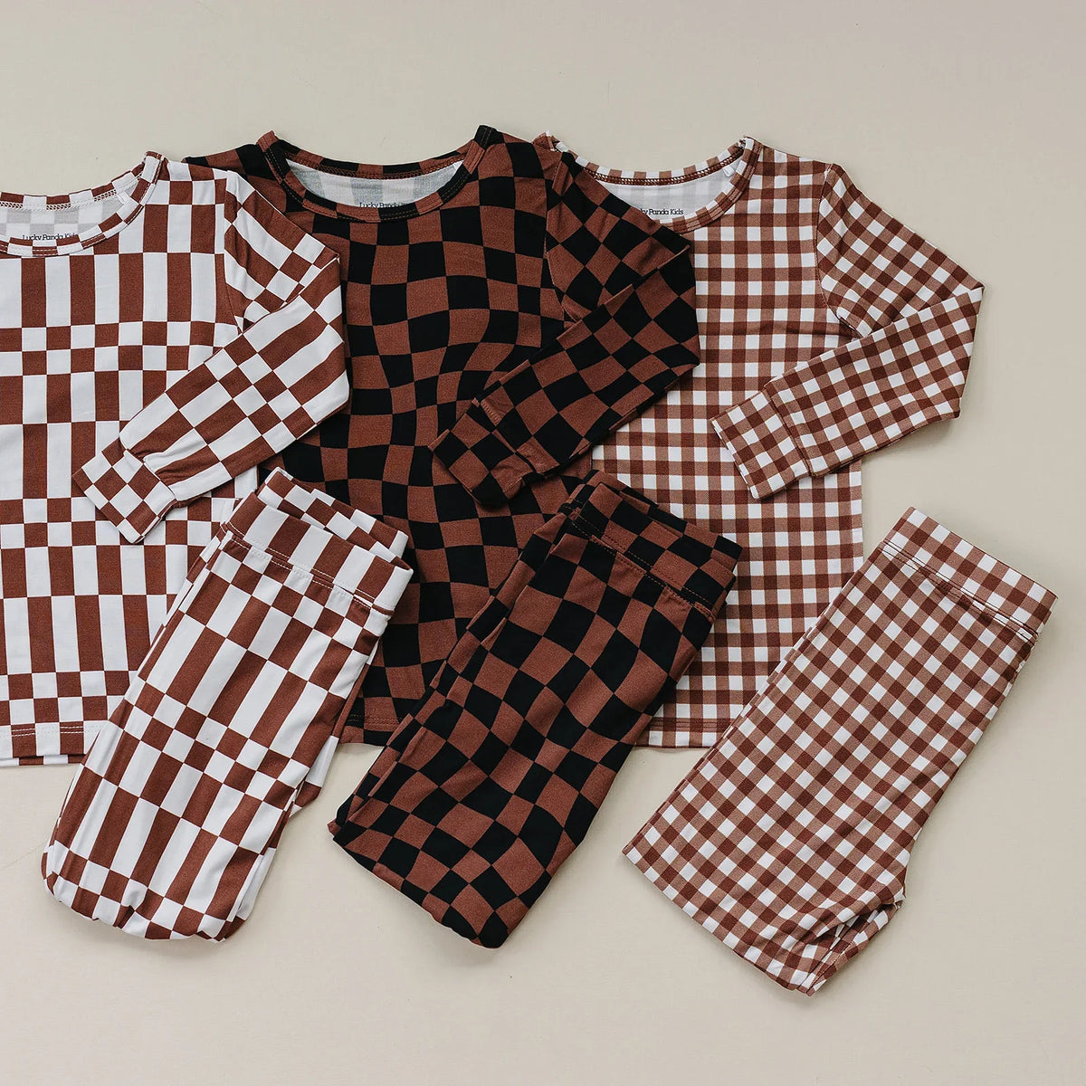 Bamboo Two Piece Set | Chocolate Gingham