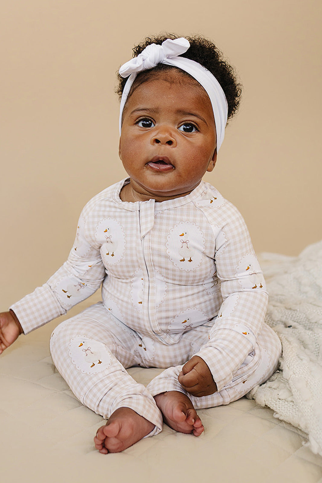 Bamboo Zip Romper | Gingham & Goose