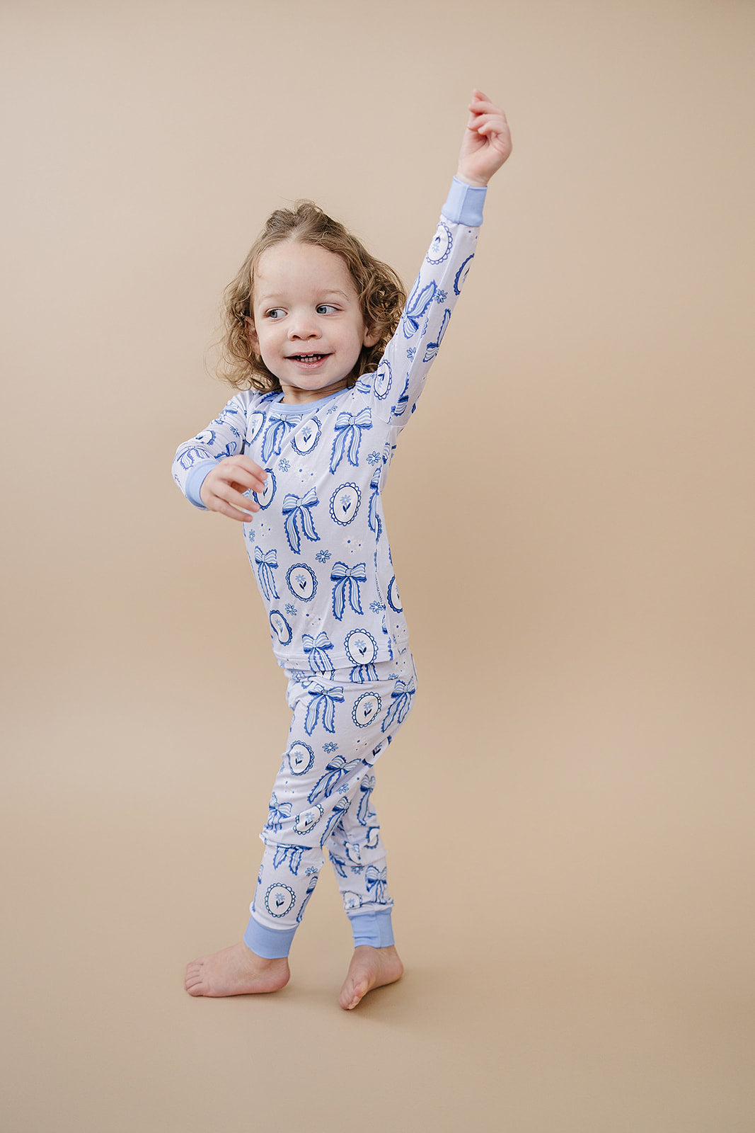 Bamboo Two Piece Set | Blue Bow