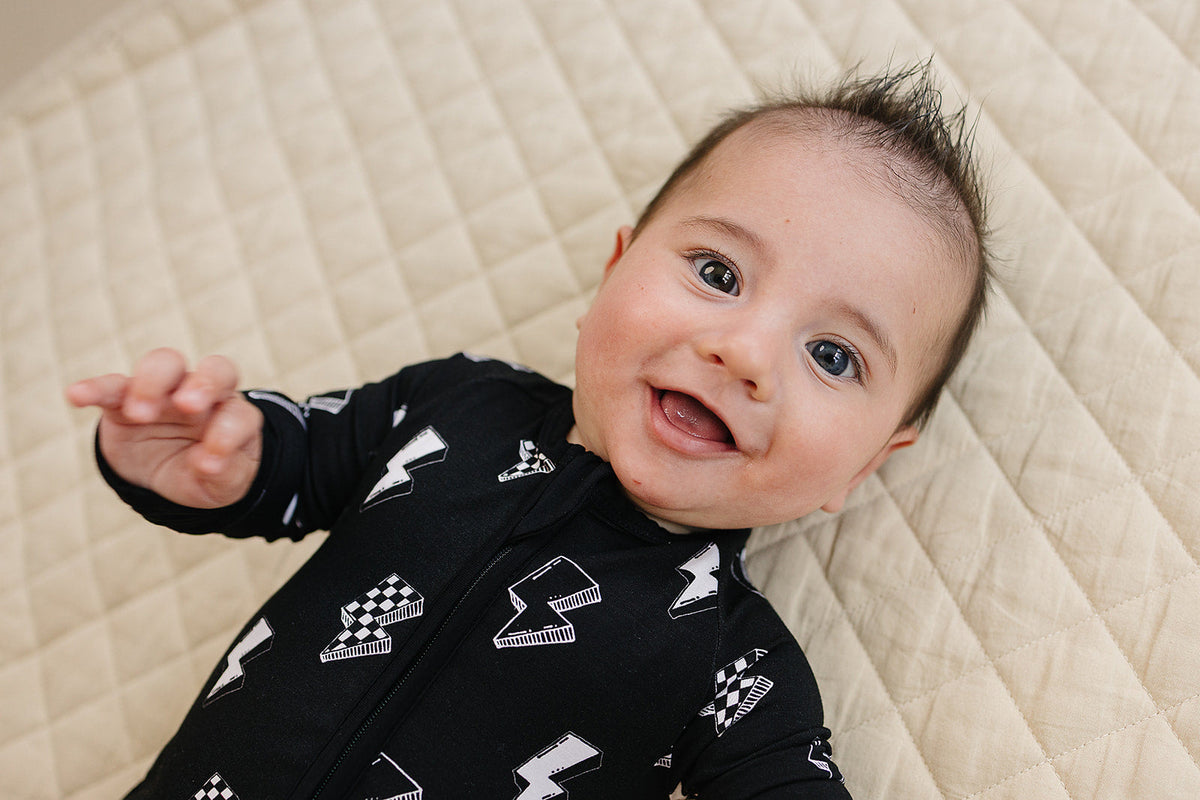 Bamboo Zip Romper | Ink Bolts