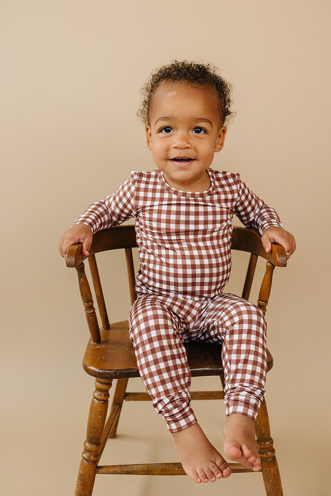 Bamboo Two Piece Set | Chocolate Gingham