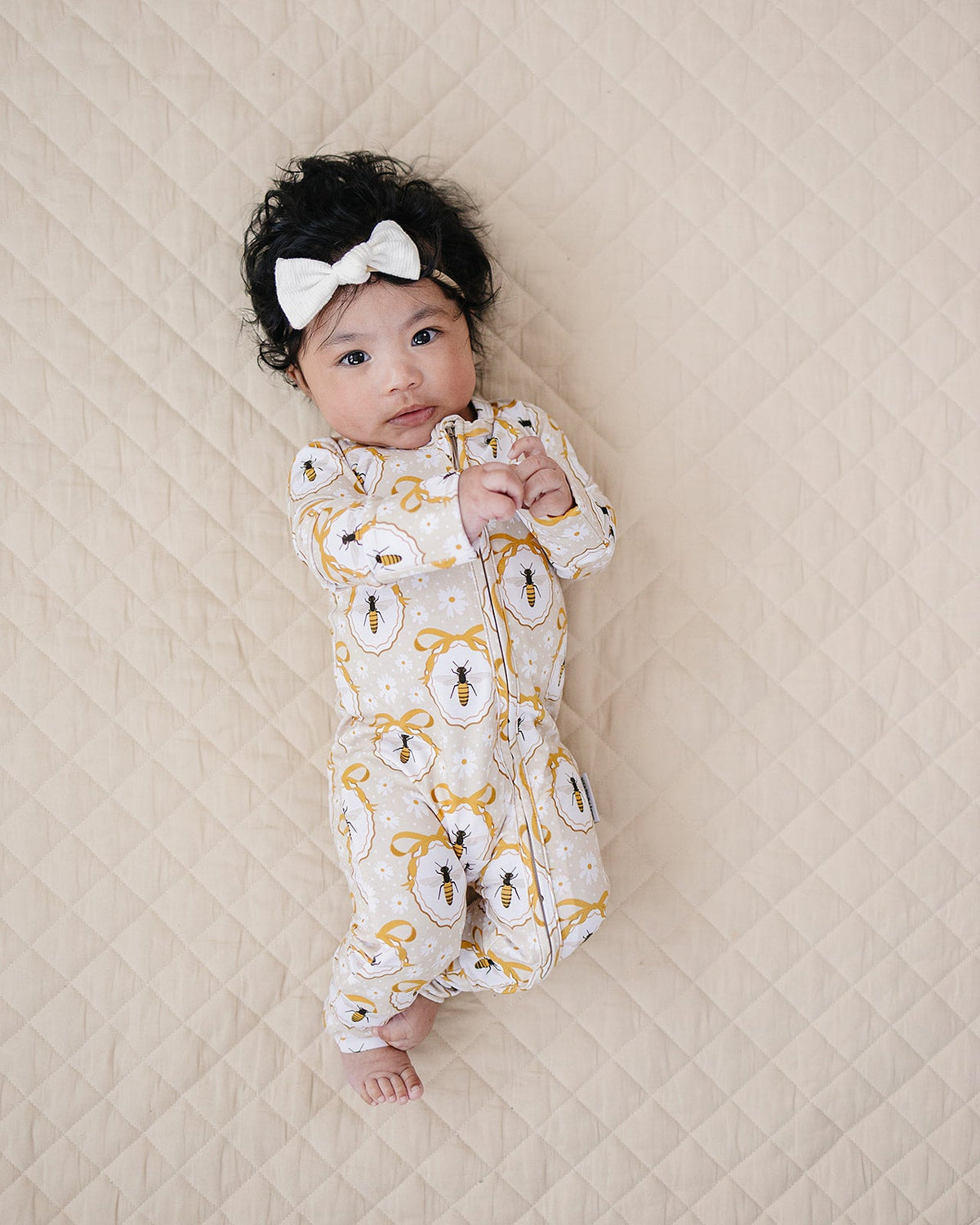 Bamboo Zip Romper | Honey Bee