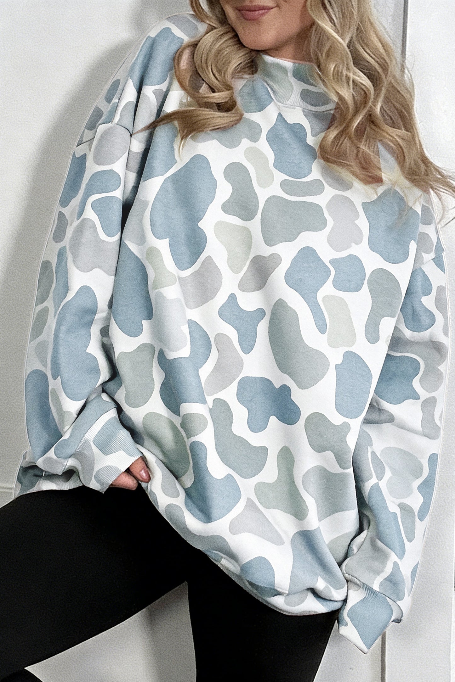 Camouflage Western Style Pullover Sweatshirt