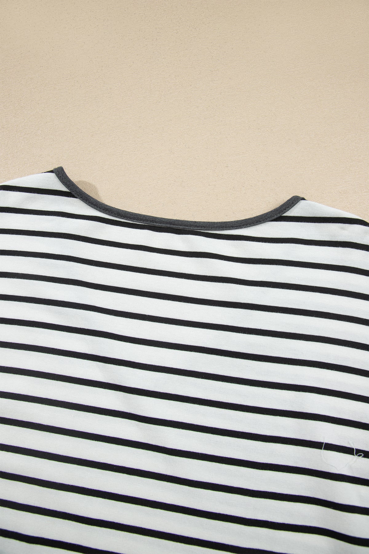 Striped V Neck Ruffle Contrast Sleeve Top Drawstring Pants Set