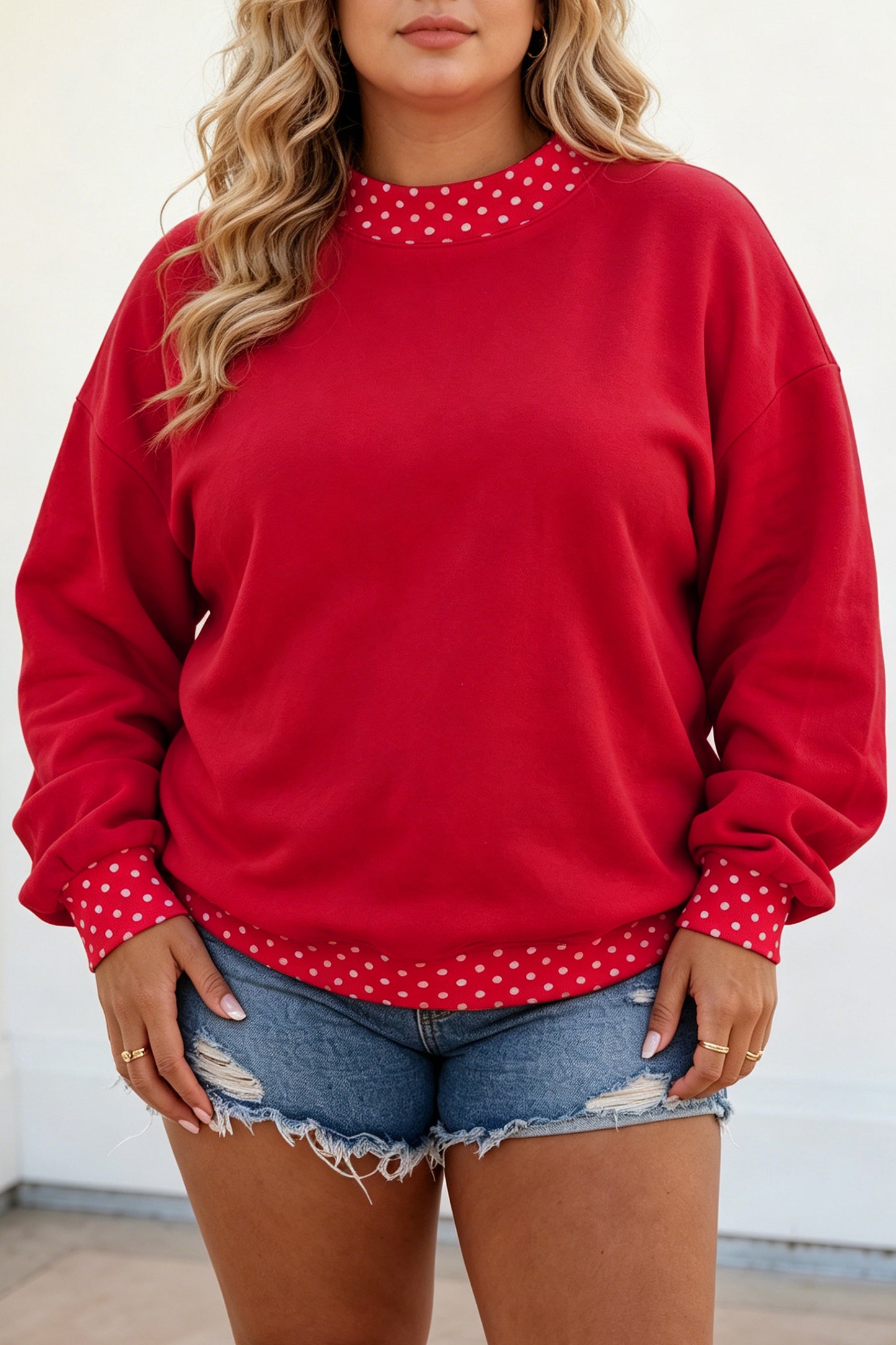 Polka Dot Accents Sweatshirt