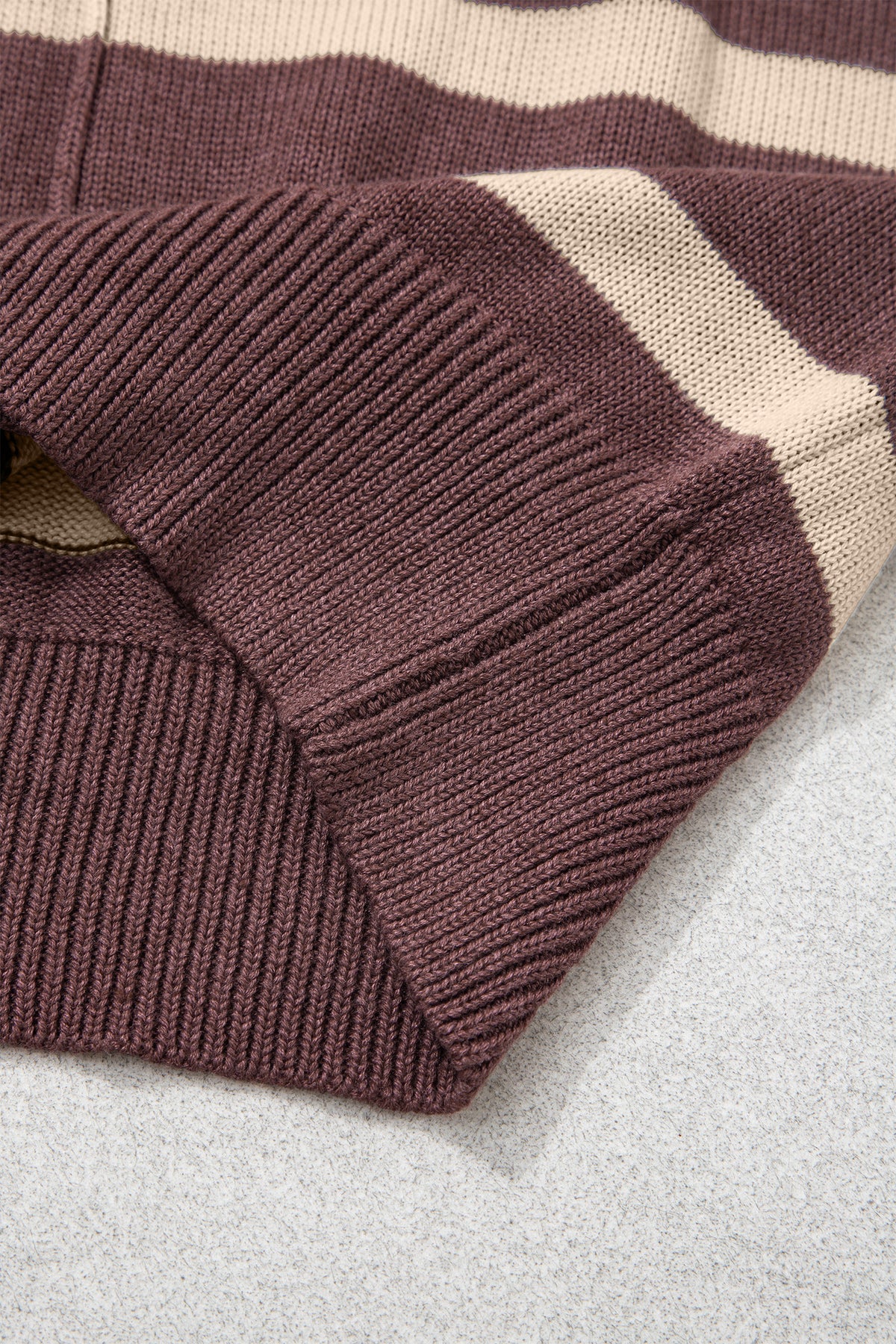 Striped Knit Short Sleeve Sweater