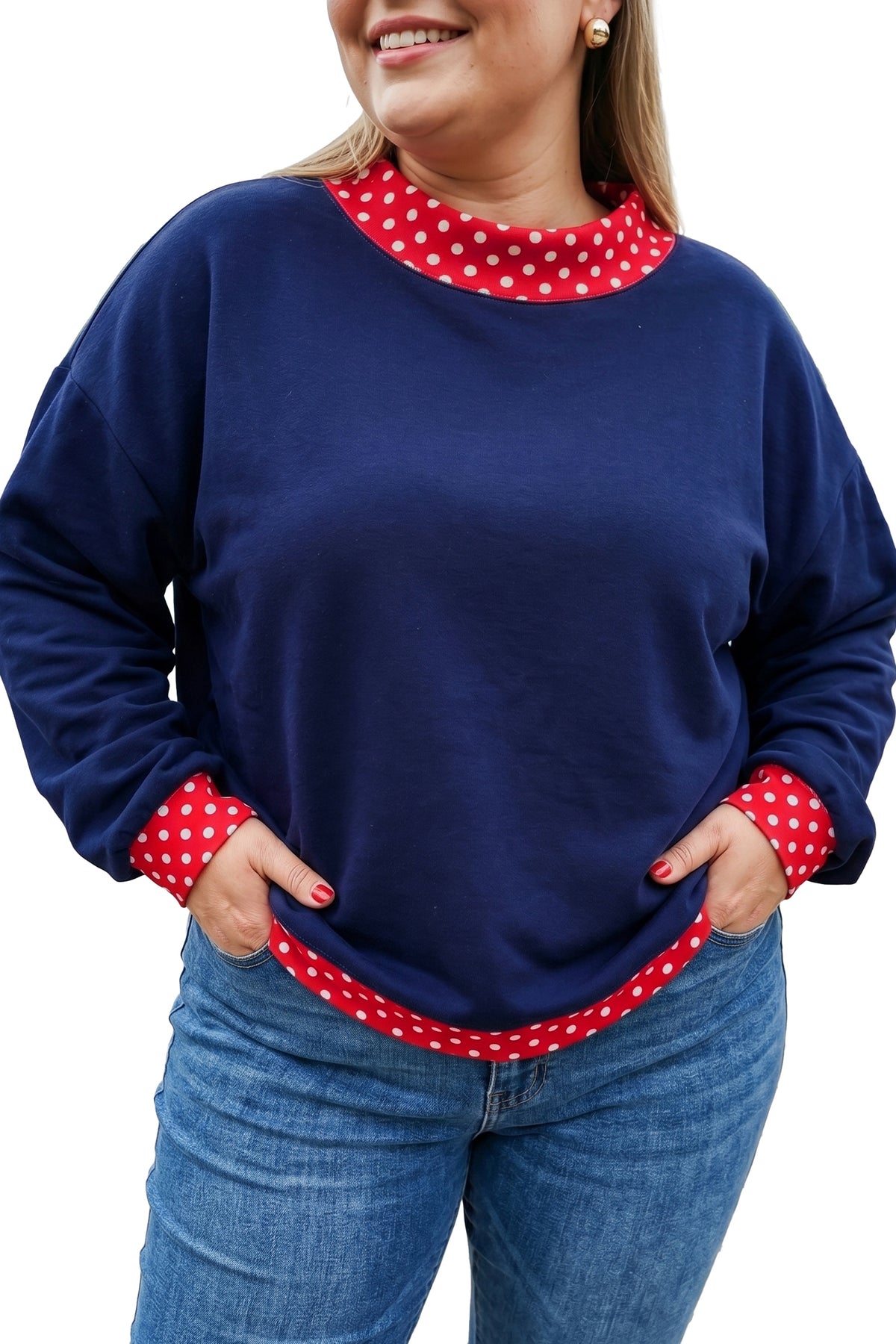 Polka Dot Accents Sweatshirt