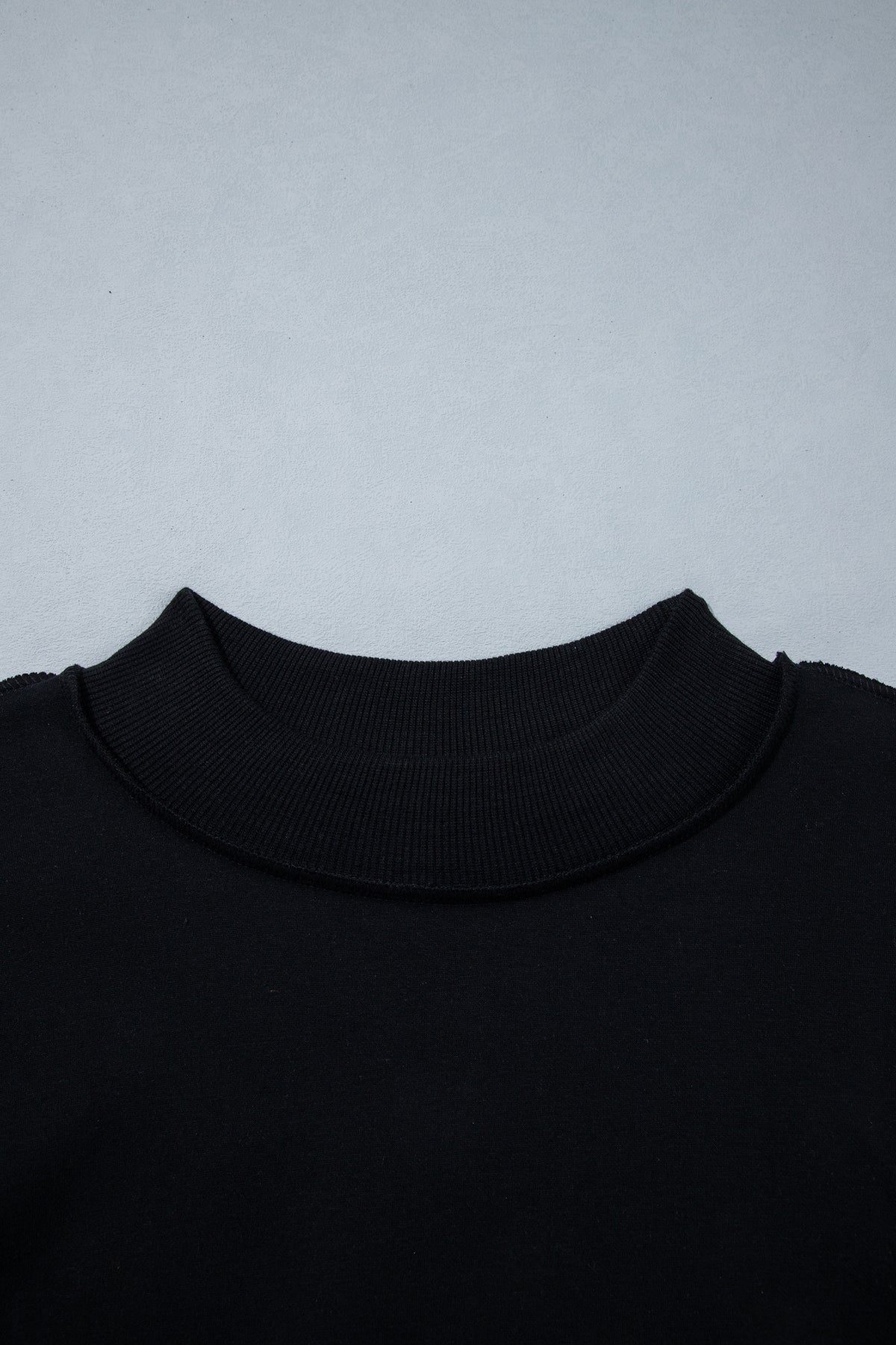 Oversized Drop Shoulder Reversible Mock Neck Sweatshirt
