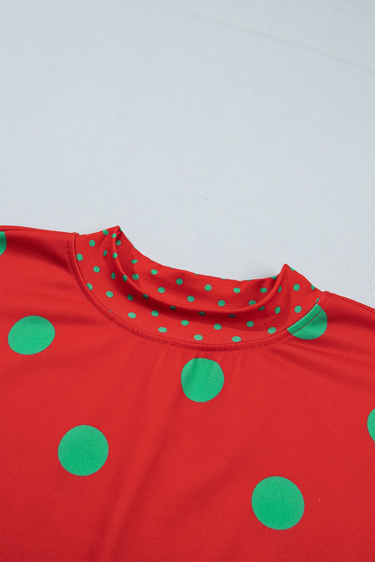 Polka Dot Print Contrast Detail Oversized Sweatshirt