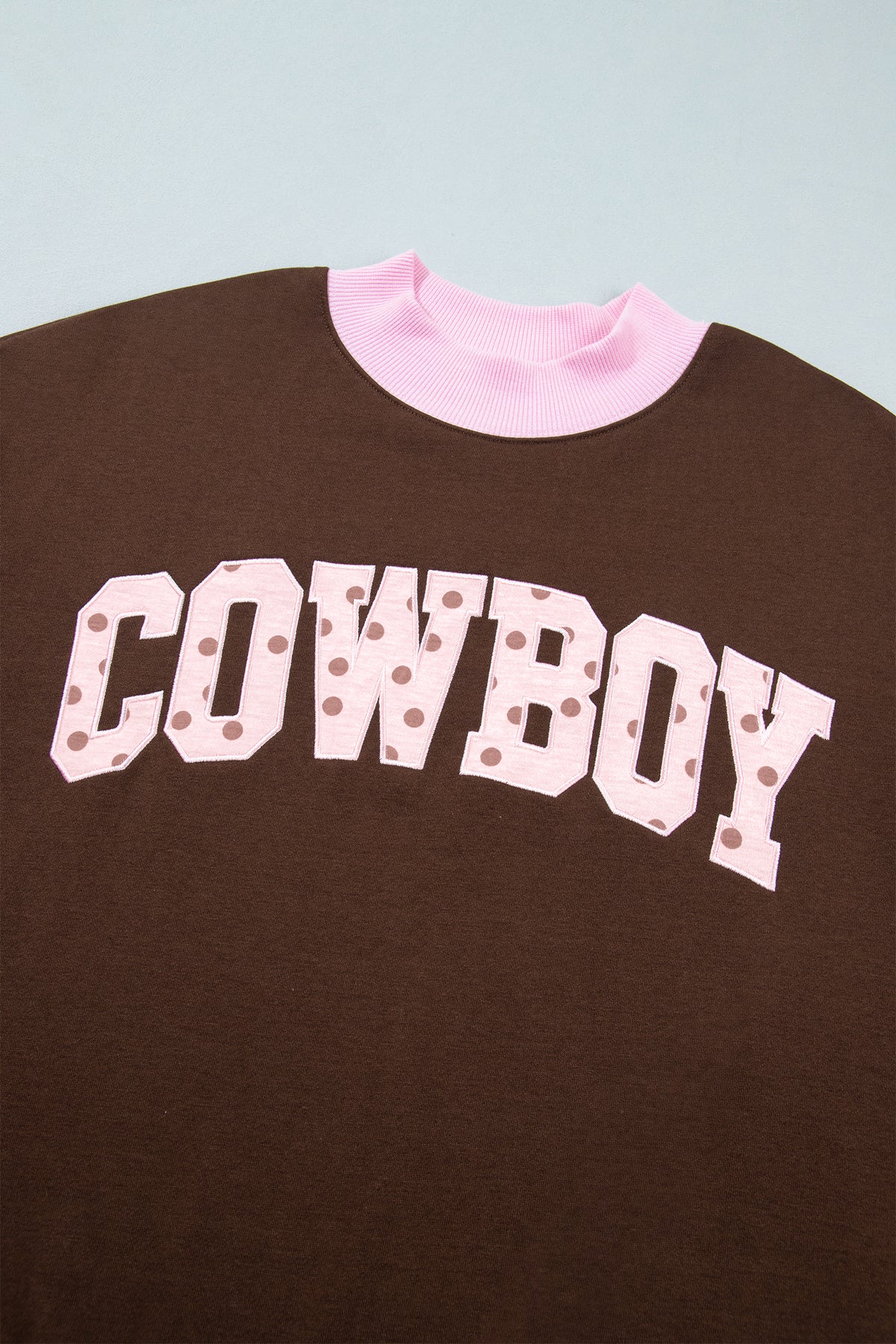 Polka Dot Letter Graphic Colorblock Sweatshirt