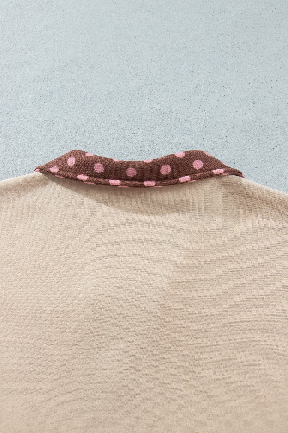 Polka Dot Contrast Baggy Pullover and Elastic Waist Shorts Set