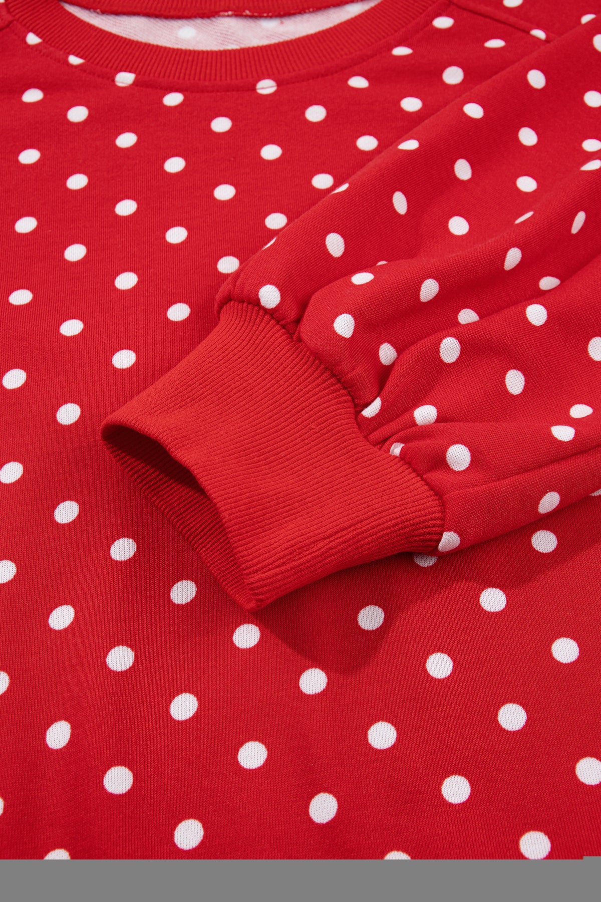 Polka Dot Drawstring Wide Leg Long Sleeve Top Pant Set