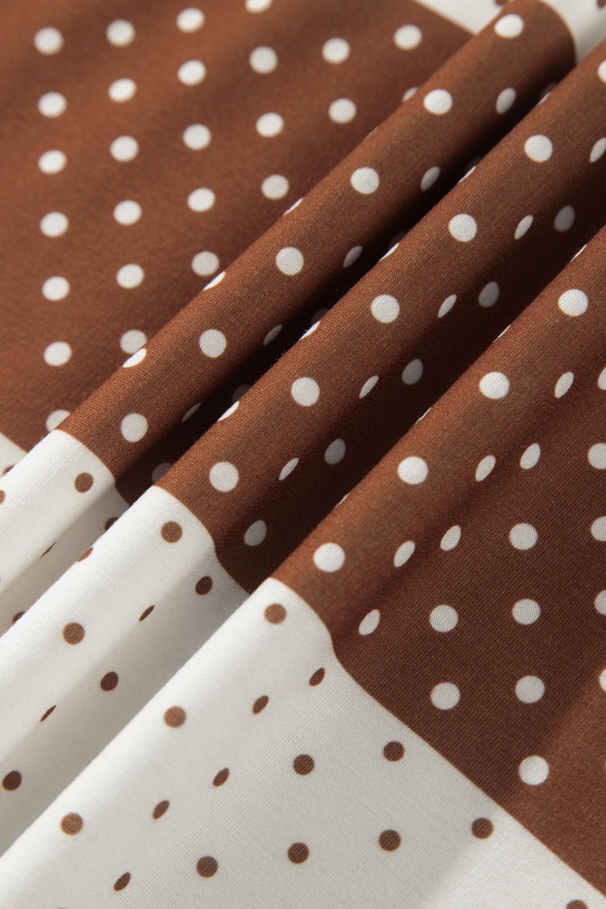 Polka Dot Patchwork Colorblock Long Sleeve Top