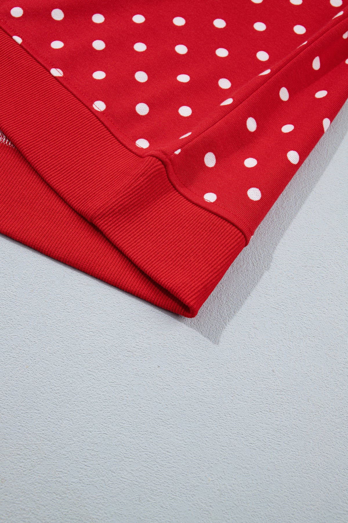 Polka Dot Drawstring Wide Leg Long Sleeve Top Pant Set
