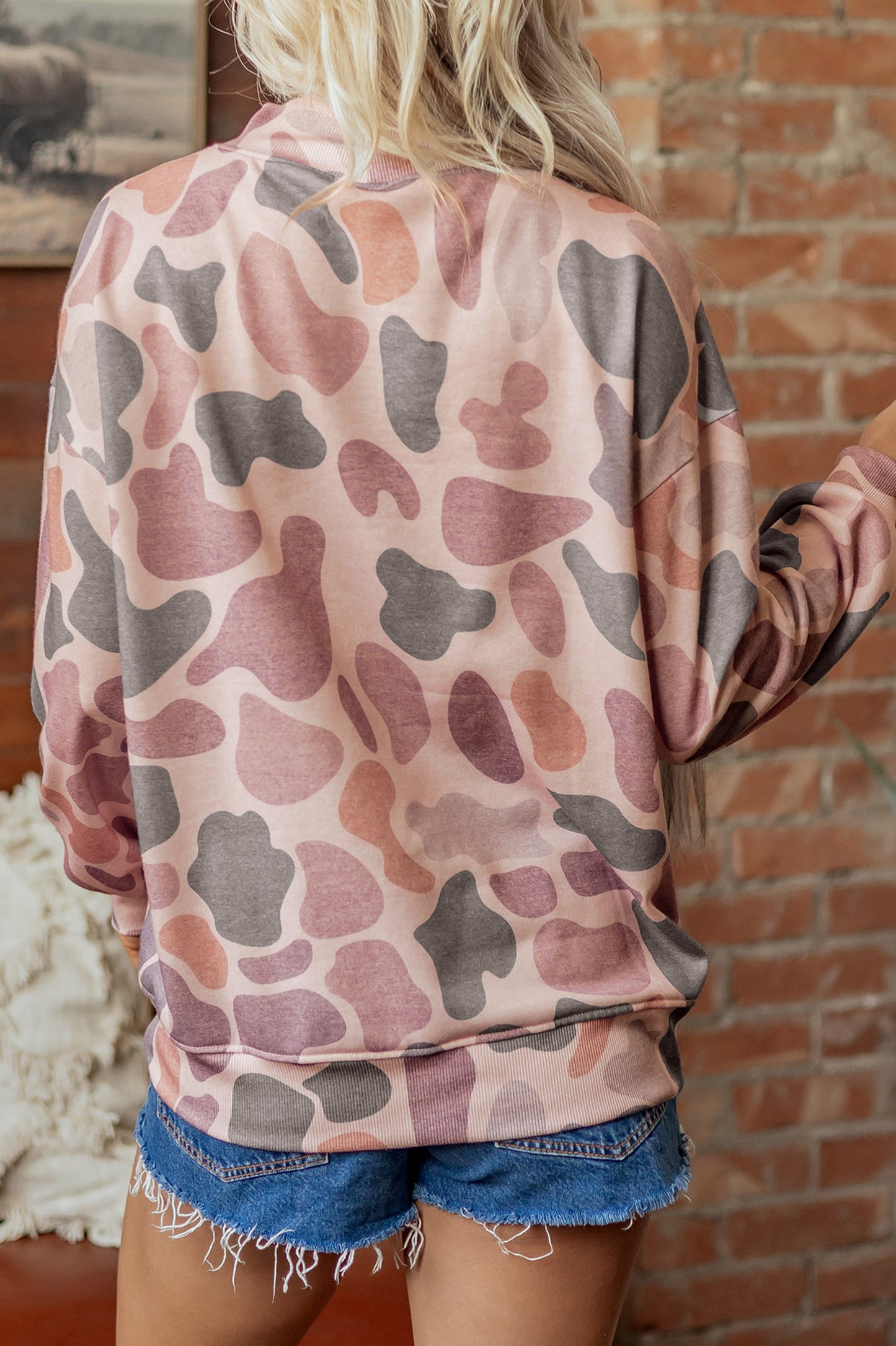 Pray Embroidered Camo Pullover Sweatshirt