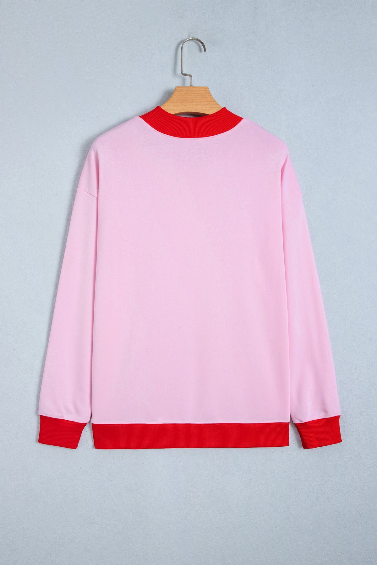 Colorblock Trim Crewneck Long Sleeve Pullover Sweatshirt